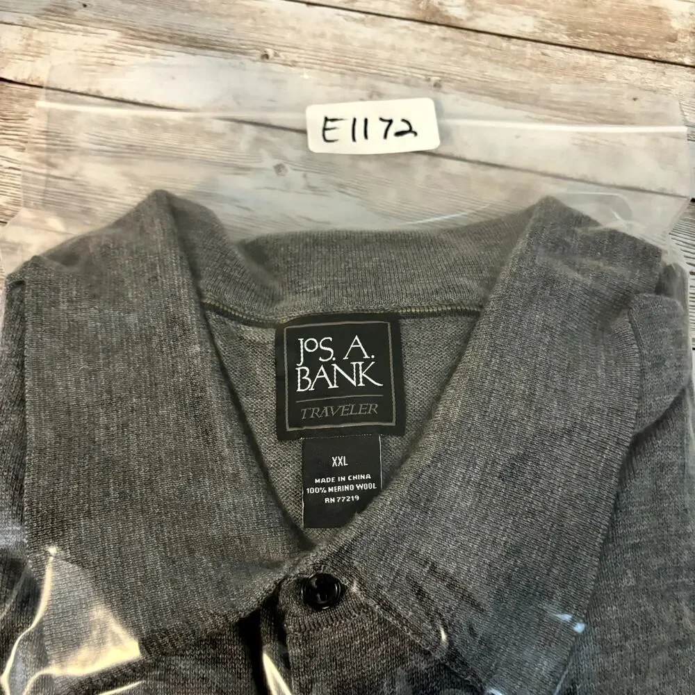 Mens Merino Wool Sweater XXL Gray Kurt Cobain Grandpacore Academia Preppy